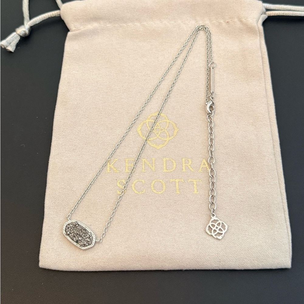 Kendra Scott Elisa platinum drusy Necklace - Picture 3 of 10